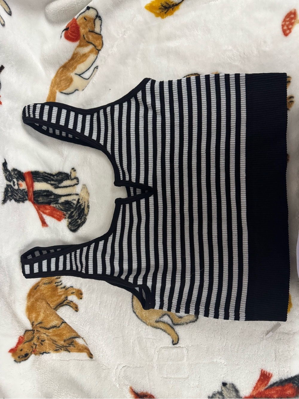 Zenana Outfitters Black and White Striped Ribbed Cami
